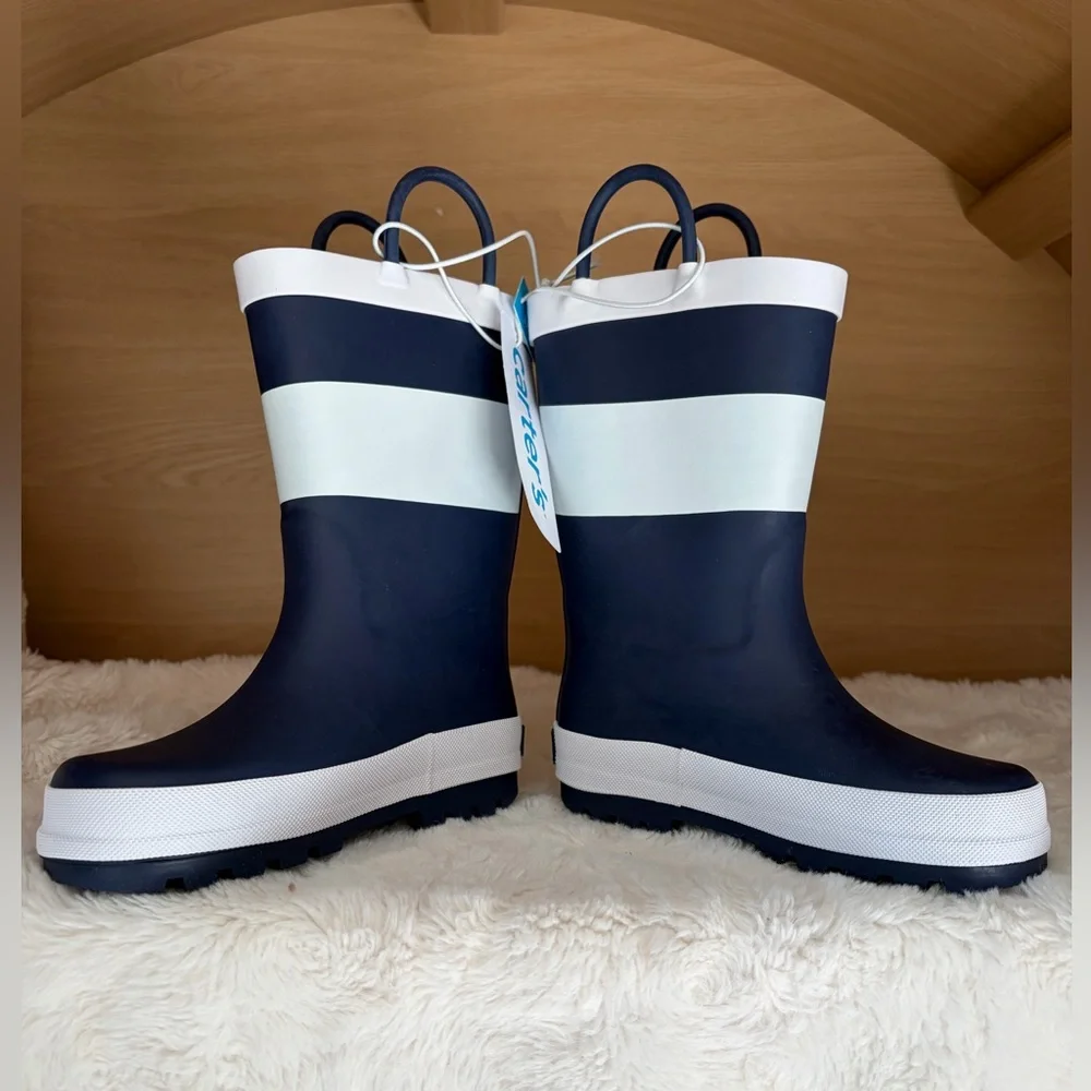 ✨$16✨NWT•Carter's Toddler Rain Boot | Navy/White | Size 12
